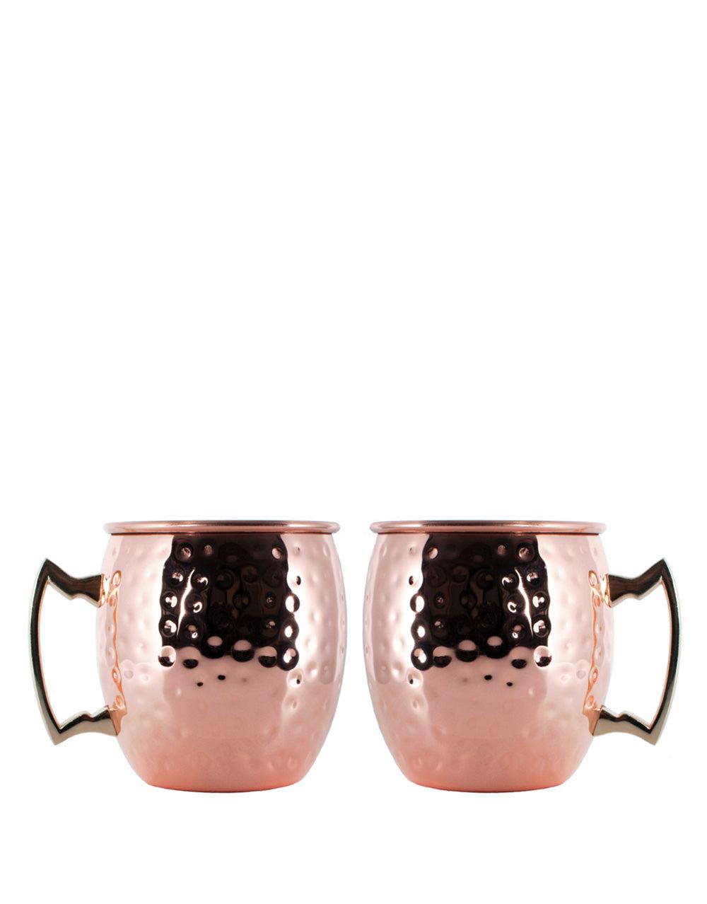 ROLF GLASS COPPER HAMMERED MOSCOW MULE MUG (SET OF 2)