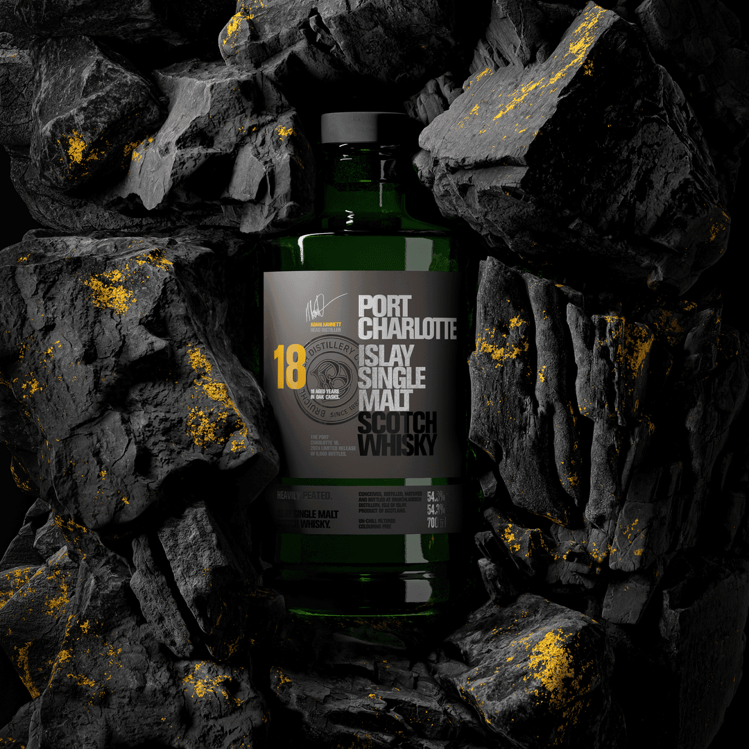 BRUICHLADDICH PORT CHARLOTTE 18 YEAR OLD SINGLE MALT SCOTCH WHISKY
