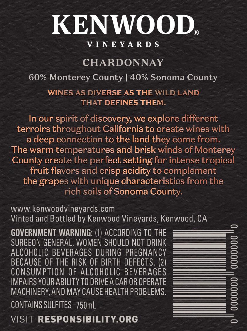 KENWOOD VINEYARDS SONOMA CHARDONNAY
