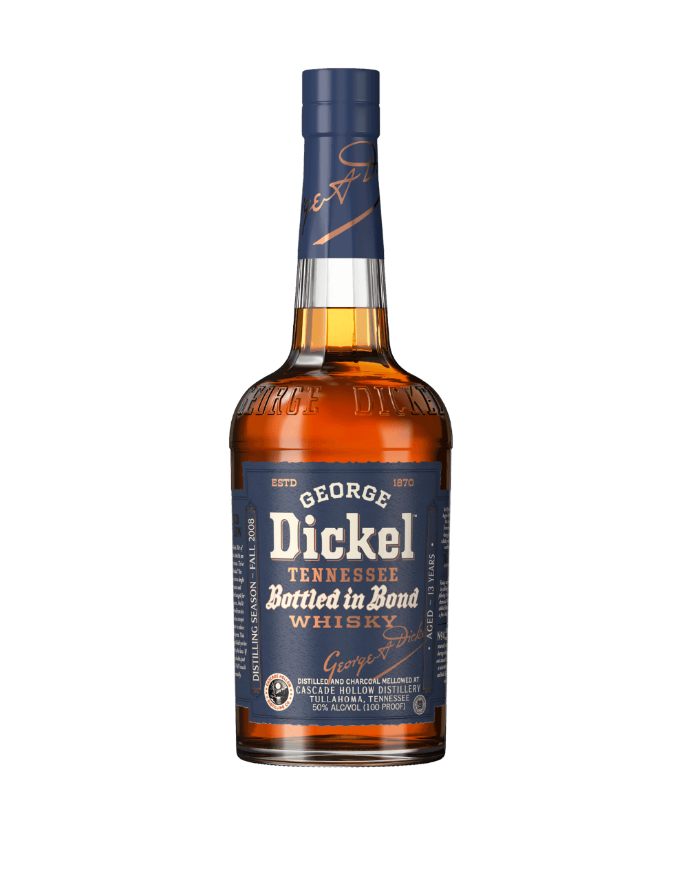 GEORGE DICKEL BOTTLED IN BOND TENNESSEE WHISKY 13 YEAR OLD - DISTILLING SEASON FALL 2008