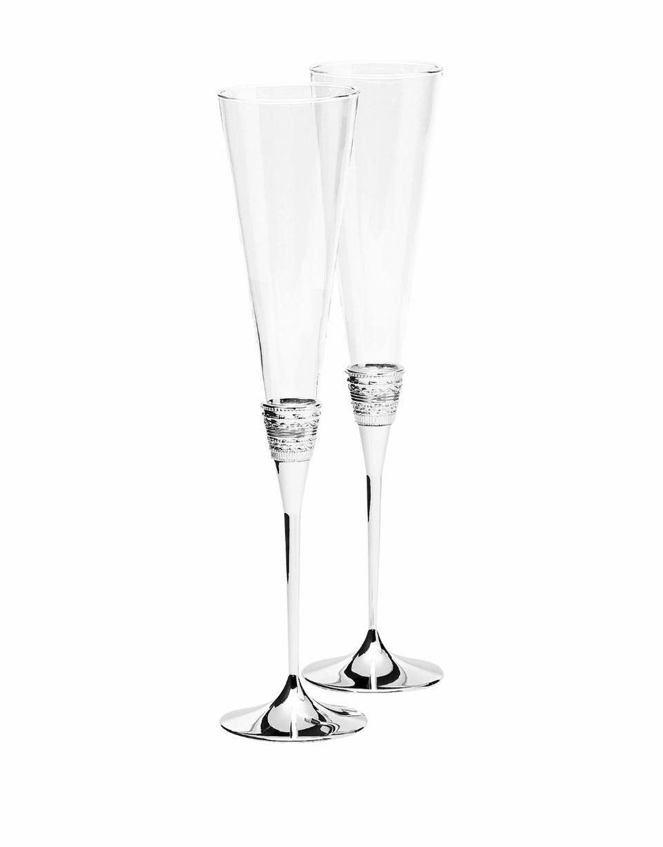 VERA WANG BY WEDGWOOD WITH LOVE SILVER GIFTWARE TOASTING FLUTE (SET OF 2)