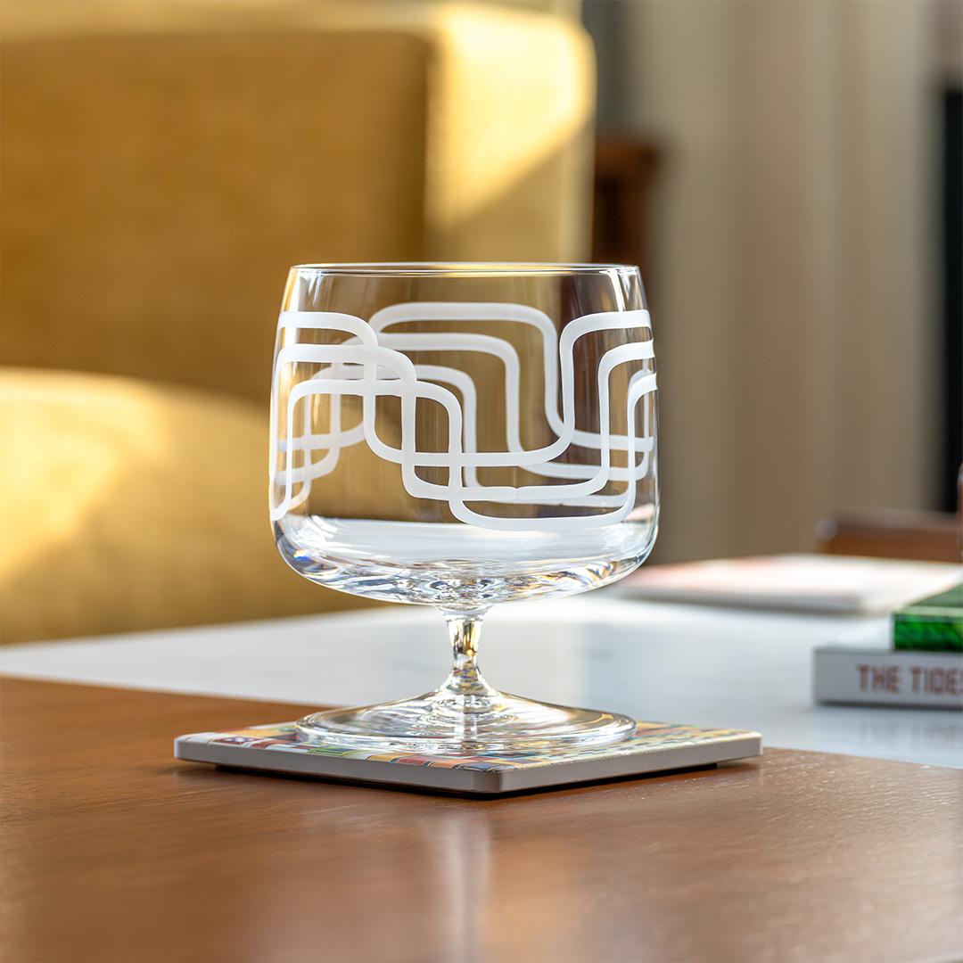 ROLF GLASS MID-CENTURY MODERN FOOTED ROCKS GLASS