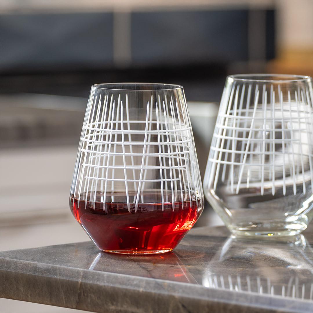 ROLF GLASS MATCHSTICK STEMLESS WINE TUMBLER GLASS