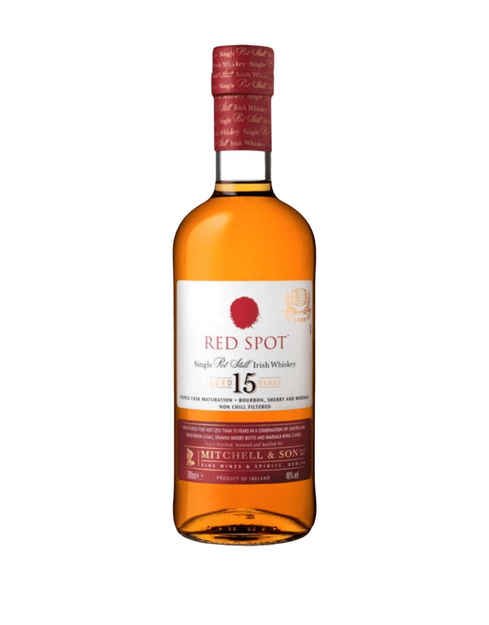 RED SPOT 15 YEAR IRISH WHISKEY