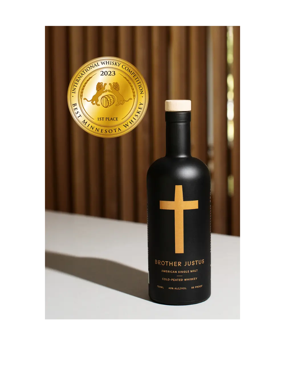 BROTHER JUSTUS COLD PEATED AMERICAN SINGLE MALT WHISKEY