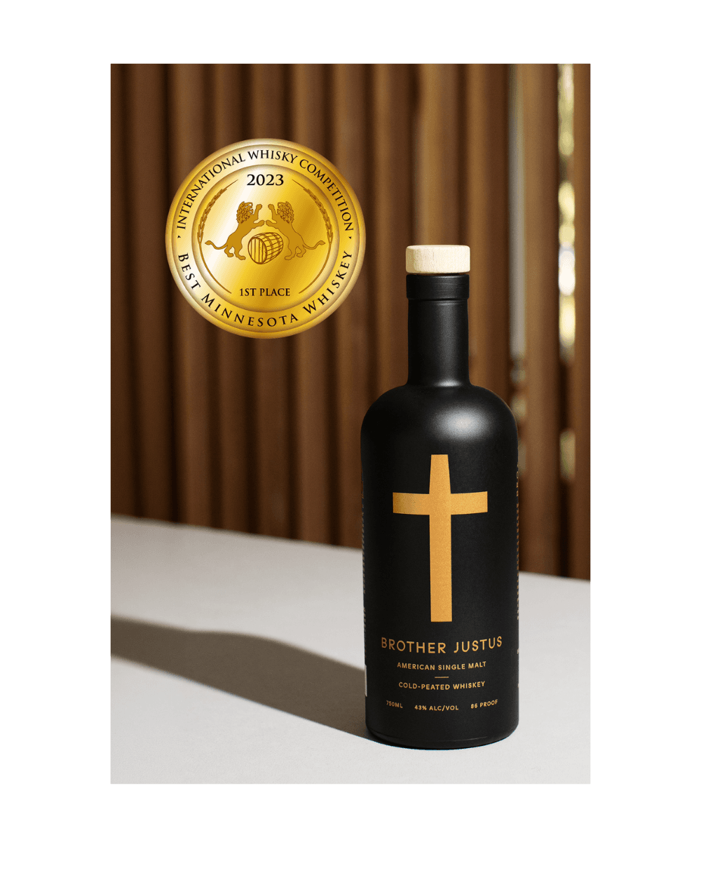 BROTHER JUSTUS COLD PEATED AMERICAN SINGLE MALT WHISKEY