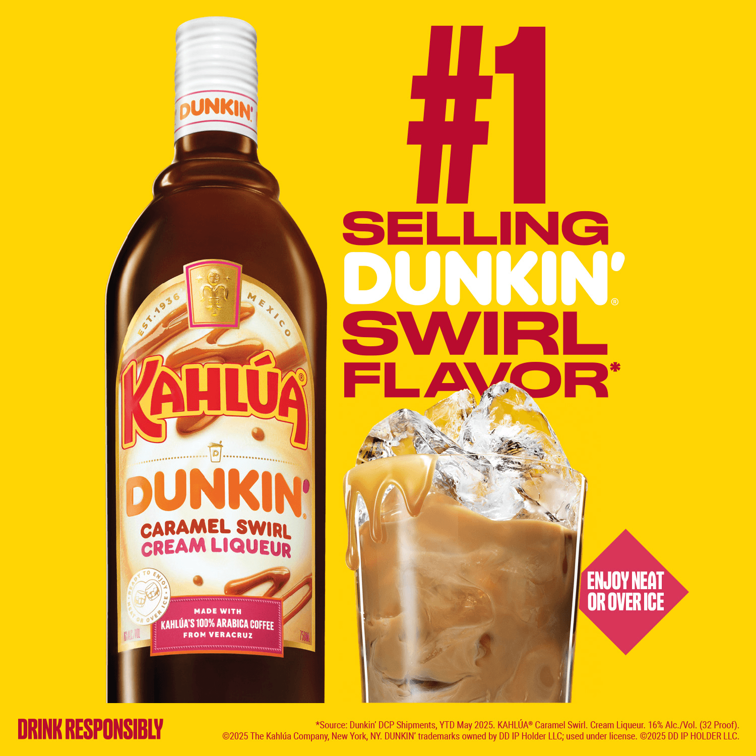 KAHLUA X DUNKIN' CARAMEL SWIRL COFFEE LIQUEUR COCKTAIL