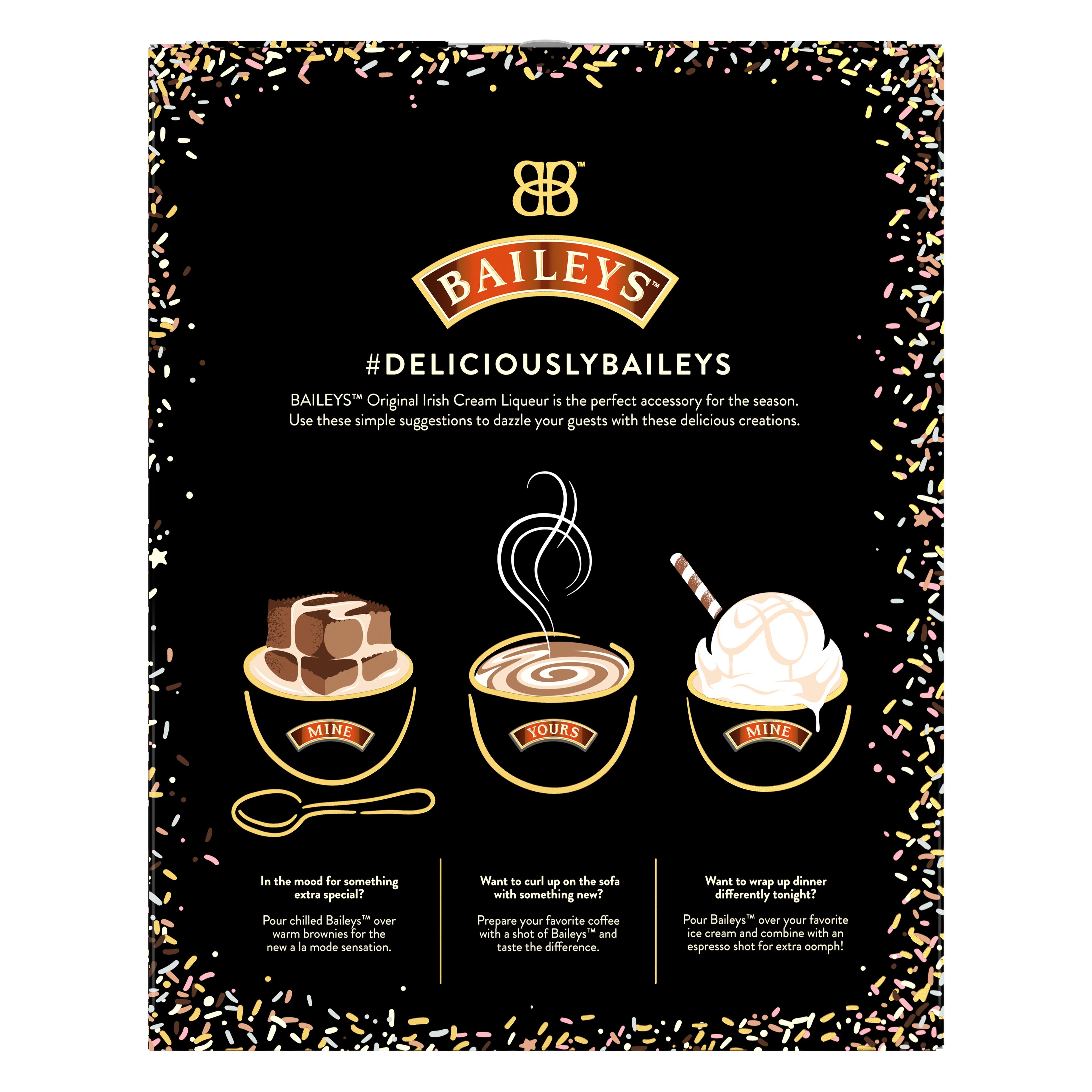 BAILEYS ORIGINAL IRISH CREAM LIQUEUR WITH TWO CERAMIC BOWLS