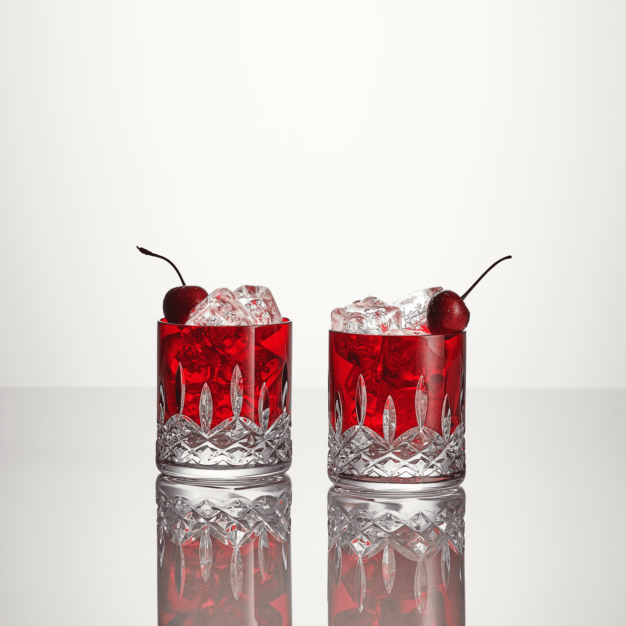 WATERFORD LISMORE RED DOUBLE OLD FASHIONED