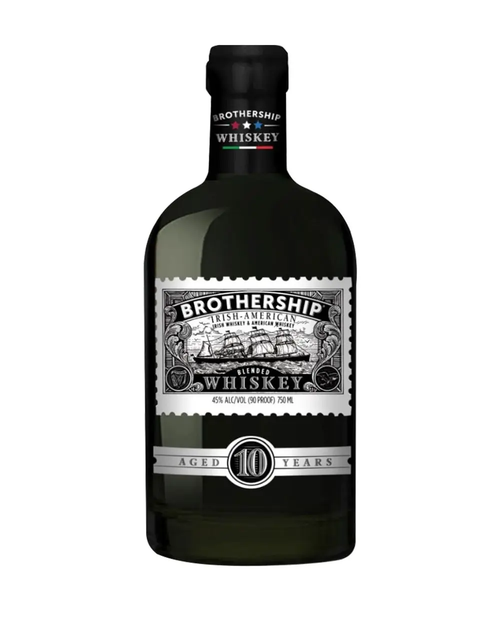 BROTHERSHIP IRISH-AMERICAN BLENDED WHISKEY AGED 10 YEARS