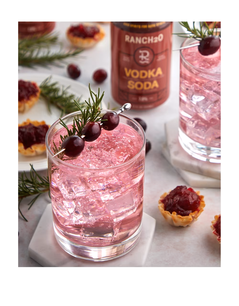 RANCH2O VODKA SODA WITH CRANBERRY