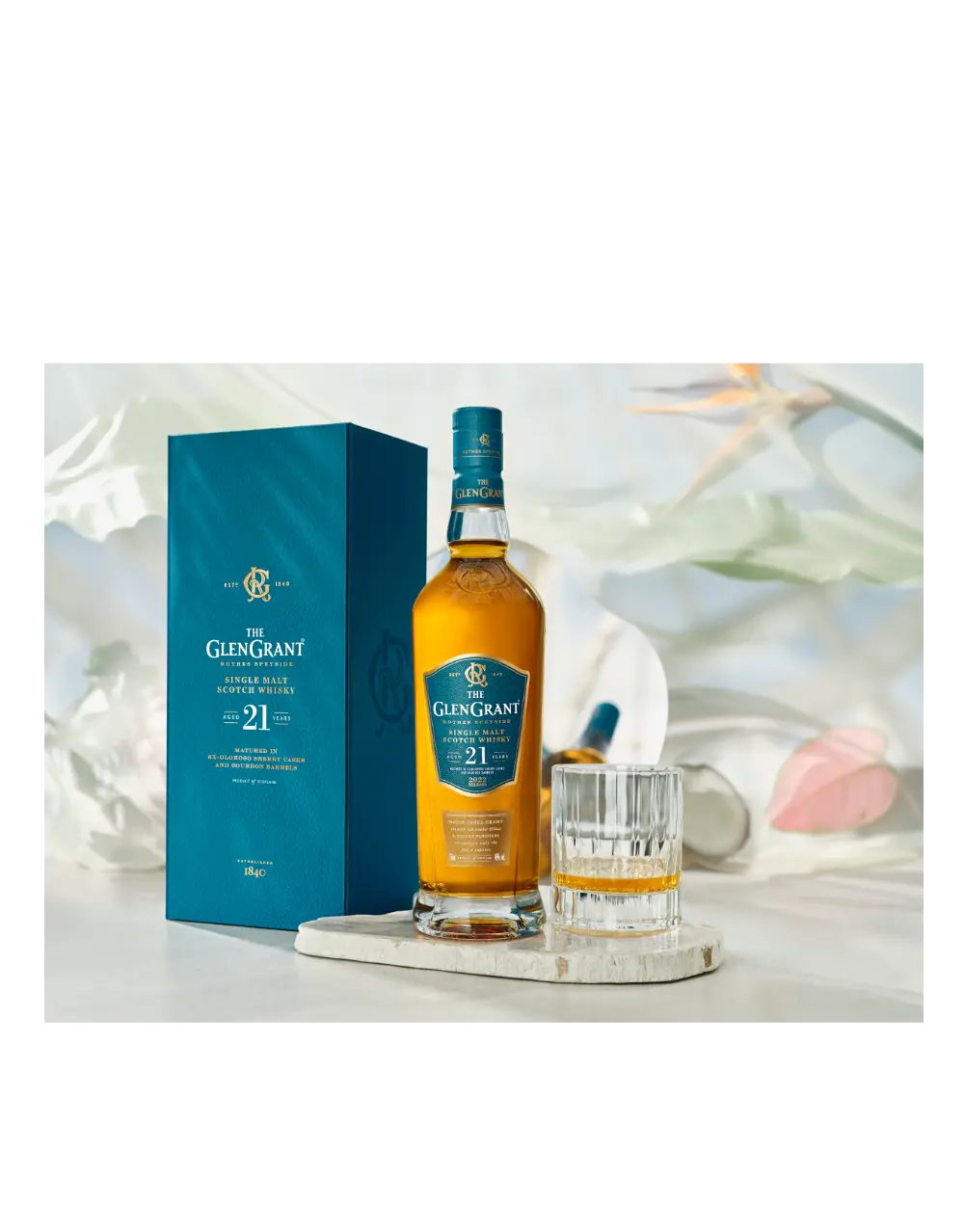 THE GLEN GRANT 21 YEAR OLD SINGLE MALT SCOTCH