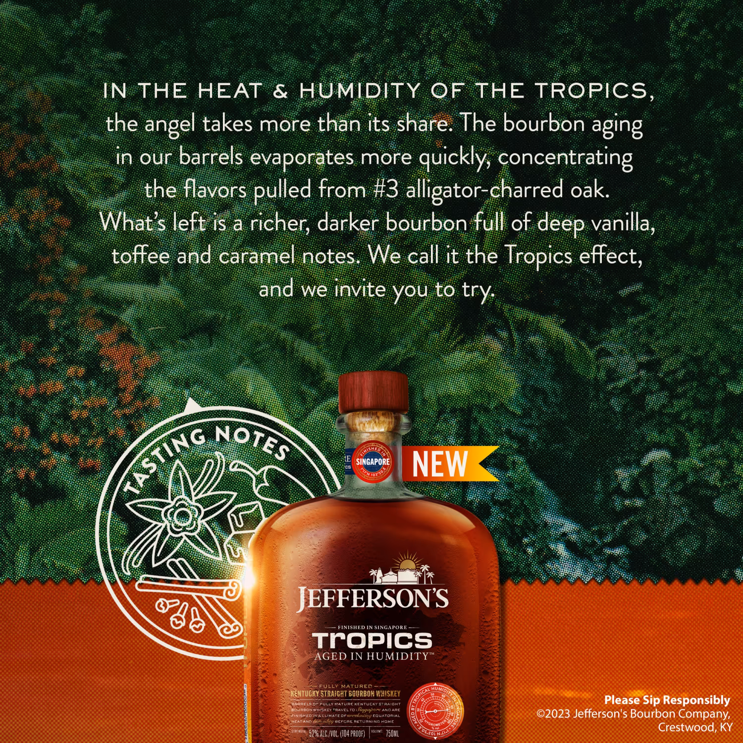 JEFFERSON'S TROPICS AGED IN HUMIDITY™ KENTUCKY STRAIGHT BOURBON WHISKEY