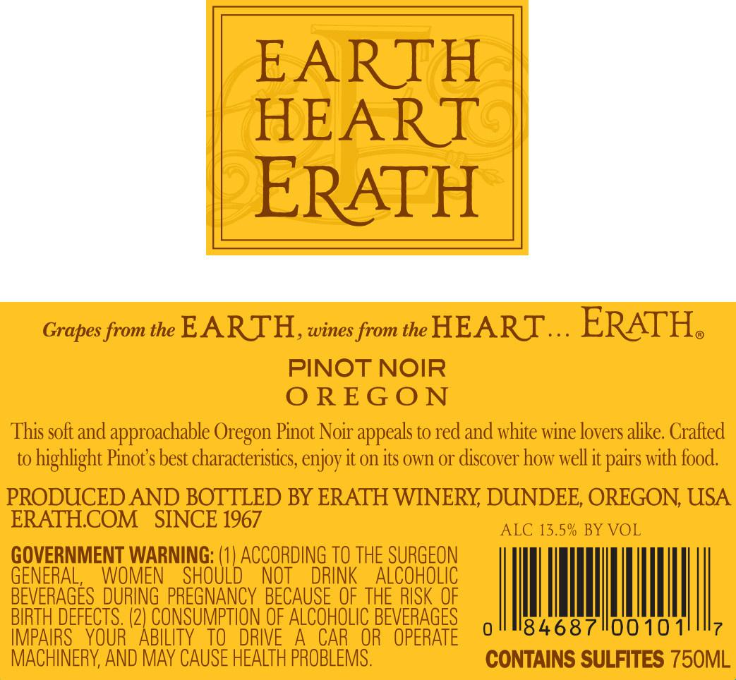 Erath Pinot Noir Leland Vineyard Willamette Valley