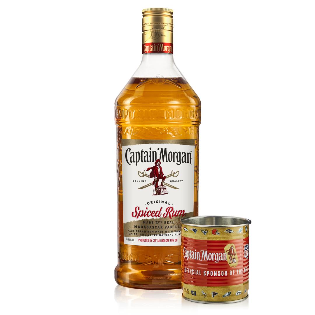 Captain Morgan Original Spiced Rum With An Nfl Tin Cup