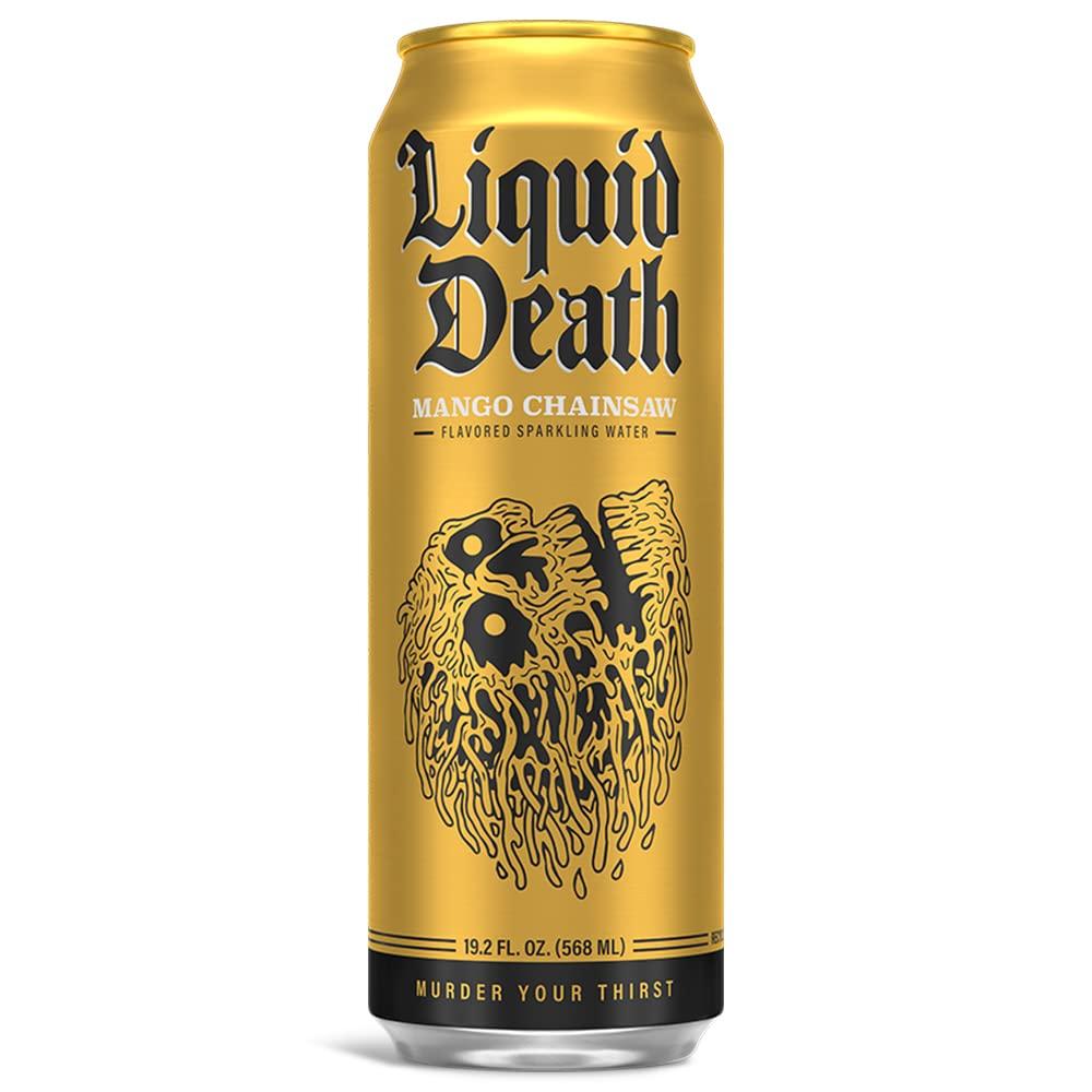 LIQUID DEATH SPARKLING WATER, MANGO CHAINSAW