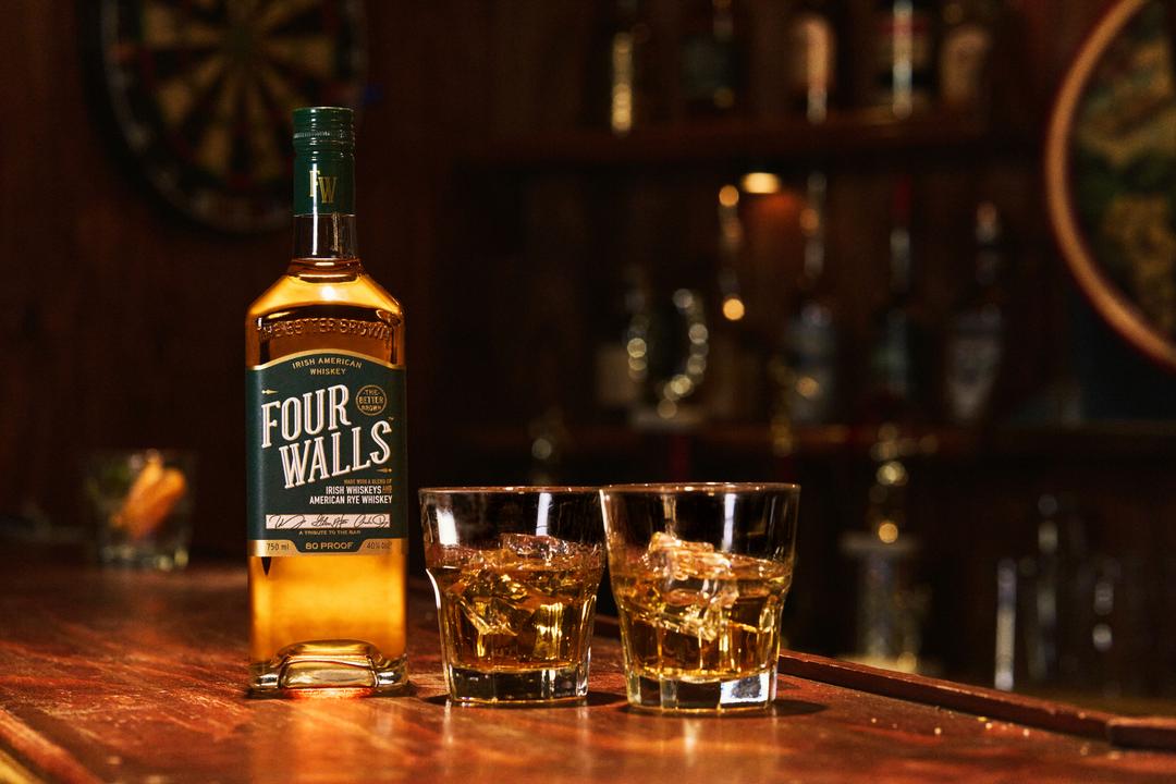 FOUR WALLS IRISH AMERICAN WHISKEY WITH CHARLIE DAY SIGNATURE