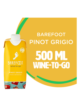 Barefoot-To-Go Pinot Grigio White Wine Tetra, , main_image_2