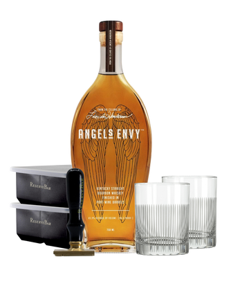 Angel's Envy Bourbon Finished in Port Barrels with The Perfect Rocks Set - Main