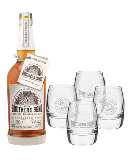 Brother's Bond Straight Bourbon Whiskey with Brother's Bond Shot Glasses, , main_image