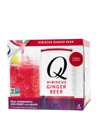 Q Hibiscus Ginger Beer 4 Pack Cans, , main_image
