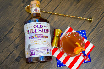 Old Hillside Whiskey Purple Heart Tribute Straight Rye Whiskey - Lifestyle