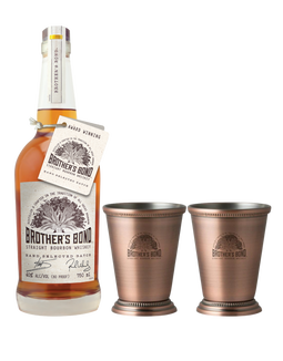 Brother's Bond Straight Bourbon Whiskey with Brother's Bond Vintage Copper Julep Cups, , main_image