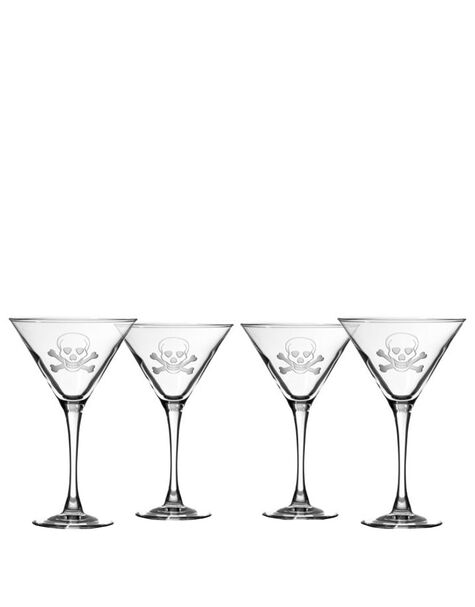  Rolf Glass Etched Olive Branch Martini Glass (Set of 4