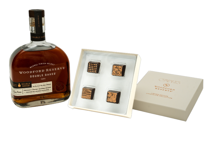 Woodford Reserve Double Oaked Bourbon and Compartés Limited Edition Chocolate Collection Bundle - Main