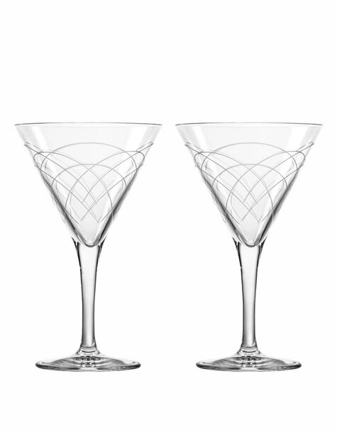 Rolf Glass Mid-Century Modern Martini Glass (Set of 2)