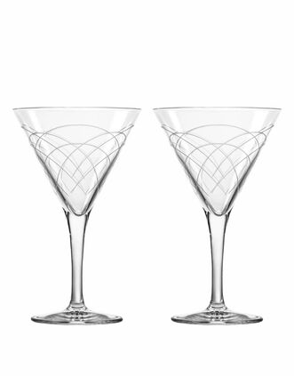 Rolf Glass Mid-Century Modern Martini Glass (Set of 2), , main_image