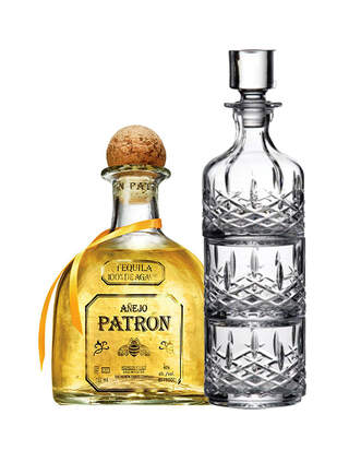 Patrón Añejo with Markham by Waterford Stacking Decanter & Tumbler Set of 2 - Main