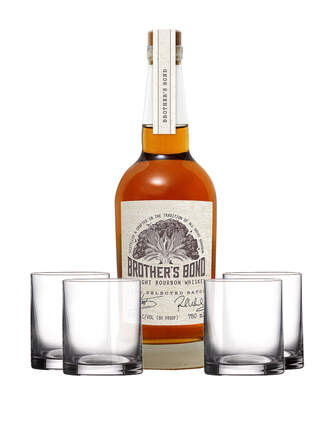 Brother's Bond Straight Bourbon Whiskey with Waterford Marquis Moments Double Old Fashioned, , main_image