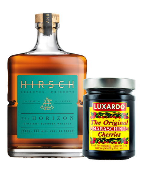 Hirsch The Horizon Straight Bourbon Whiskey with Luxardo Original Maraschino Cherries, , main_image
