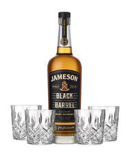 Jameson Black Barrel with 4 Markham Marquis by Waterford Double Old Fashioned Glasses, , main_image