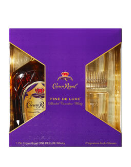 Crown Royal Fine de Luxe Blended Canadian Whisky with Two Signature Rocks Glasses, , main_image