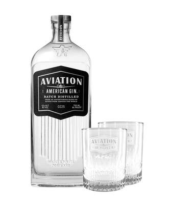 Aviation American Gin with Rolf Aviation Gin Branded Glasses - Main