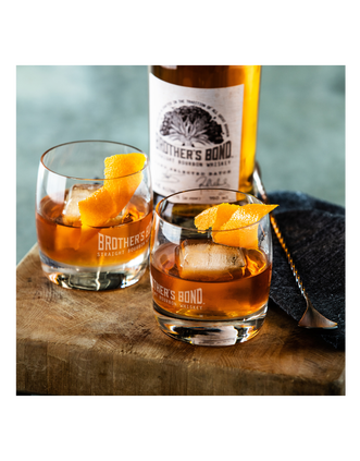 Brother's Bond Straight Bourbon Whiskey with Brother's Bond Rocks Glasses, , main_image_2