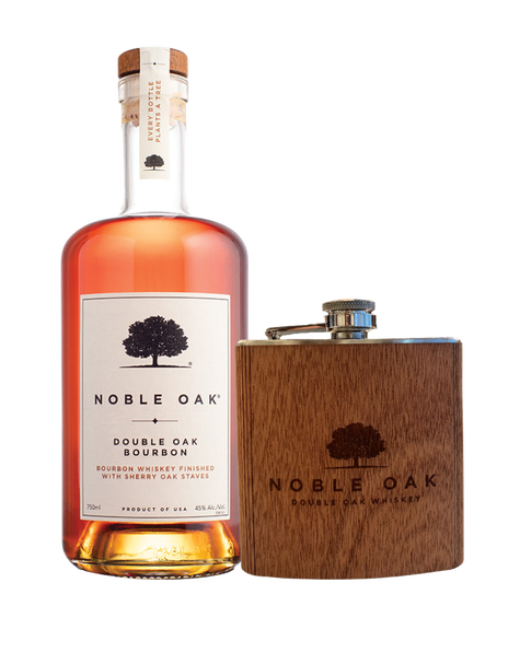 Noble Oak Double Oak Bourbon with Flask - Main