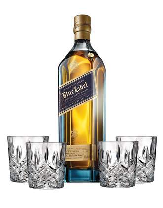 Johnnie Walker Blue Label® with 4 Markham Marquis by Waterford Double Old Fashioned Glasses, , main_image