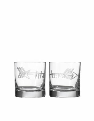 Rolf Glass His, Hers And Ours Whiskey Decanter and Rocks Glasses (Set of 3), , main_image_2