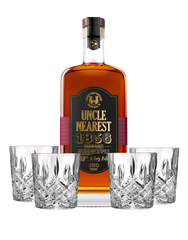Uncle Nearest 1856 Premium Aged Whiskey with 4 Markham Marquis by Waterford Double Old Fashioned Glasses, , main_image
