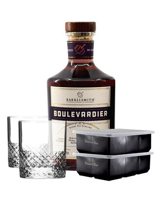 Barrelsmith Boulevardier With Rolf Glass Diamond On The Rocks And Reservebar Square Ice Cube Tray - Main