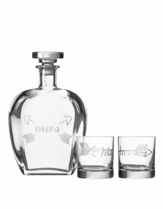 Rolf Glass His, Hers And Ours Whiskey Decanter and Rocks Glasses (Set of 3) - Main