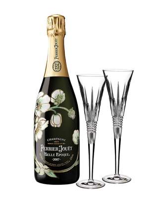 Perrier-Jouet Belle Epoque Vintage With Waterford Lismore Diamond Toasting Flute Pair, , main_image