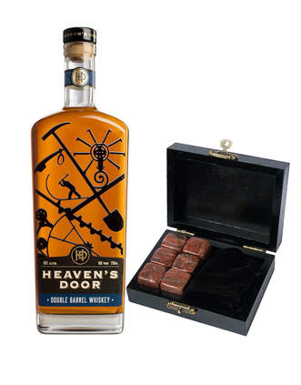 Heaven's Door Double Barrel Whiskey with Branded Whiskey Stones - Main