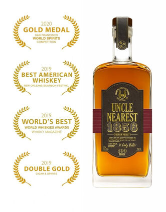 Uncle Nearest 1856 Premium Aged Whiskey & 1884 Small Batch Whiskey with 4 Markham Marquis by Waterford Double Old Fashioned Glasses, , main_image_2