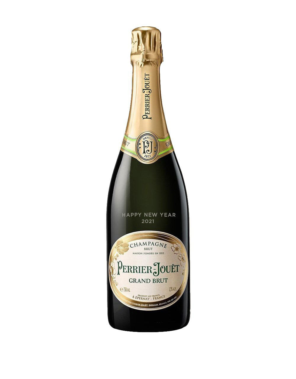 Limited Edition Perrier Jouët Grand Brut Non Vintage - engraved with "Happy New Year 2021", , main_image