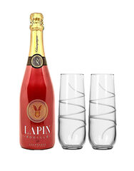 Lapin Rouillé Brut with Set of 2 Rolf Glass Twist Stemless Flutes, , main_image