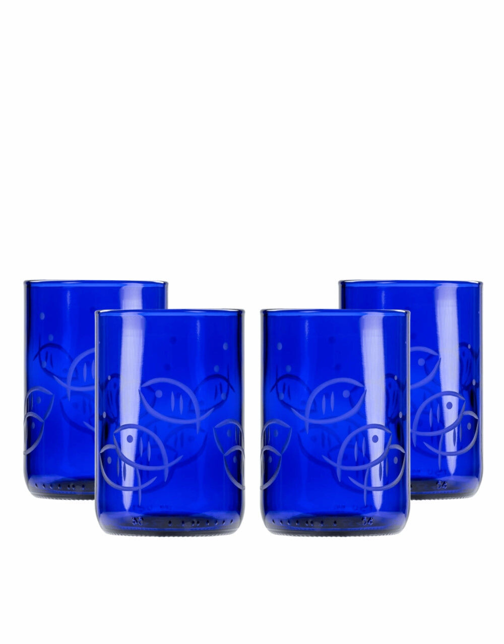 Rolf Glass Blue Fish Recycled Tumbler (Set of 4), , main_image